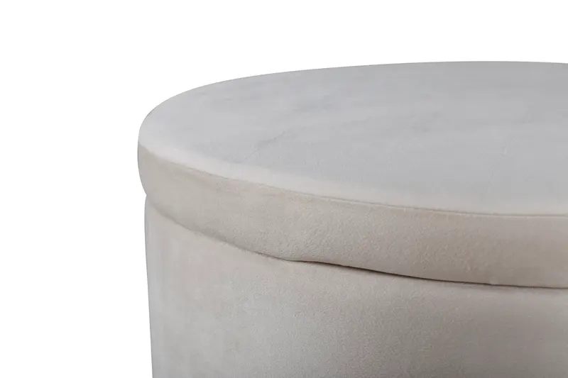 Dunken runder Sitzhocker mit Deckel in Beige, Ansicht 5