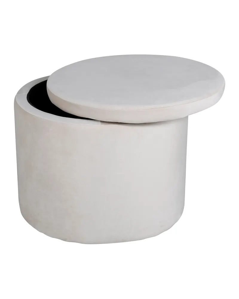 Dunken runder Sitzhocker mit Deckel in Beige, Ansicht 2