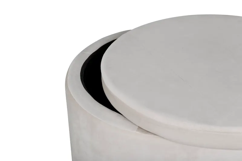 Dunken runder Sitzhocker mit Deckel in Beige, Ansicht 3