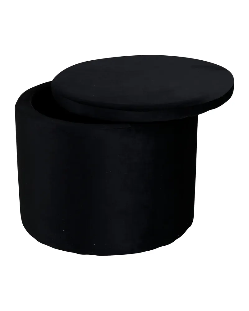 Dunken runder Sitzhocker mit Deckel in Schwarz, Ansicht 2