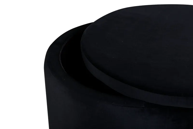 Dunken runder Sitzhocker mit Deckel in Schwarz, Ansicht 3