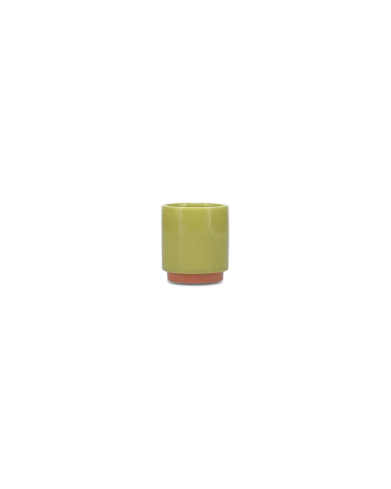 Duo Mokkatasse aus Steinzeug, zweifarbig, 130 ml, Orange/Grün