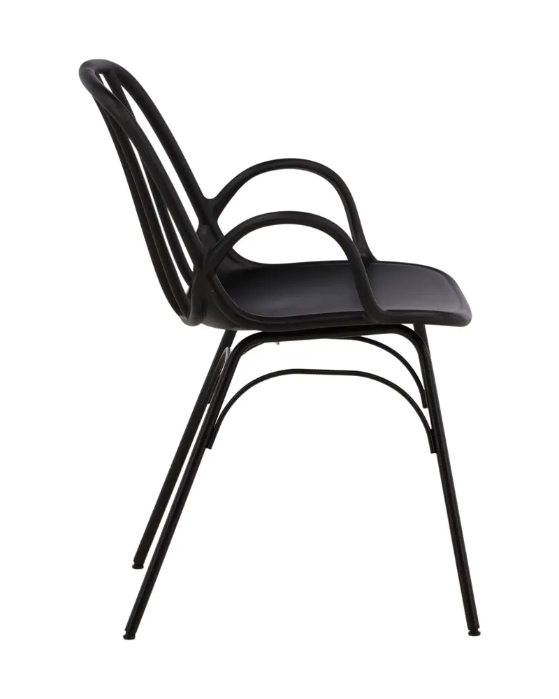 Dyrön Esszimmerstuhl mit Sprossenlehne und Armlehnen in Schwarz, Ansicht 10