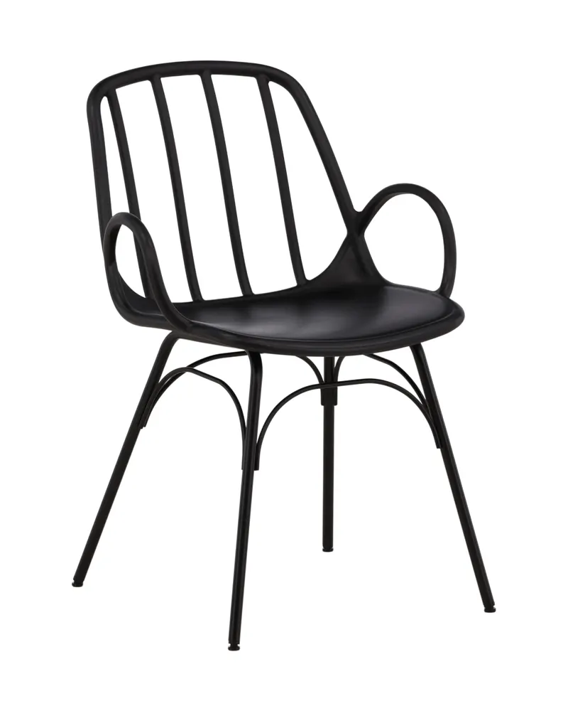 Dyrön Esszimmerstuhl mit Sprossenlehne und Armlehnen in Schwarz, Ansicht 11