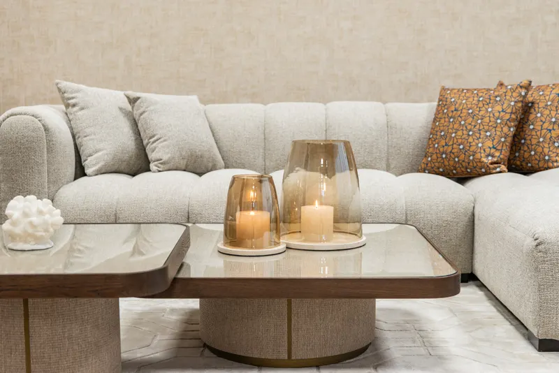 Ecksofa Novaro, Natural fancy, rechts von Richmond Interiors, Wohnbeispiel 10, im Wohnraum