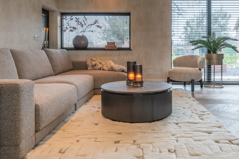 Ecksofa Trentino, Cayenne brown, rechts, links, 3,5-Sitzer von Richmond Interiors, Wohnbeispiel 14, im Wohnraum