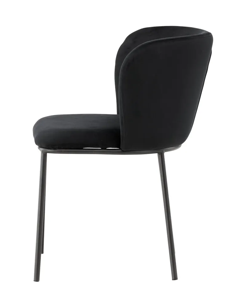 Edina Esszimmerstühle im 2er-Set in Schwarz, Polyester-Samt, Ansicht 8