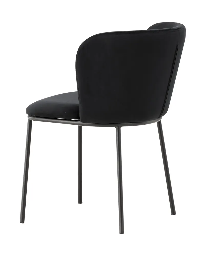 Edina Esszimmerstühle im 2er-Set in Schwarz, Polyester-Samt, Ansicht 9