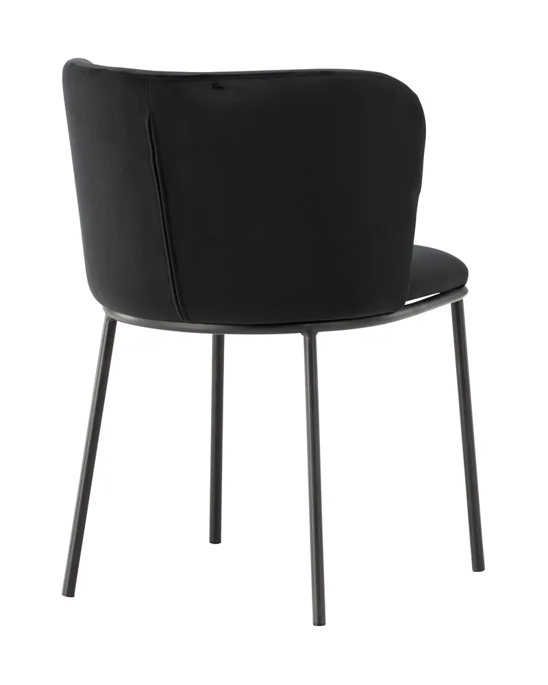 Edina Esszimmerstühle im 2er-Set in Schwarz, Polyester-Samt, Ansicht 11