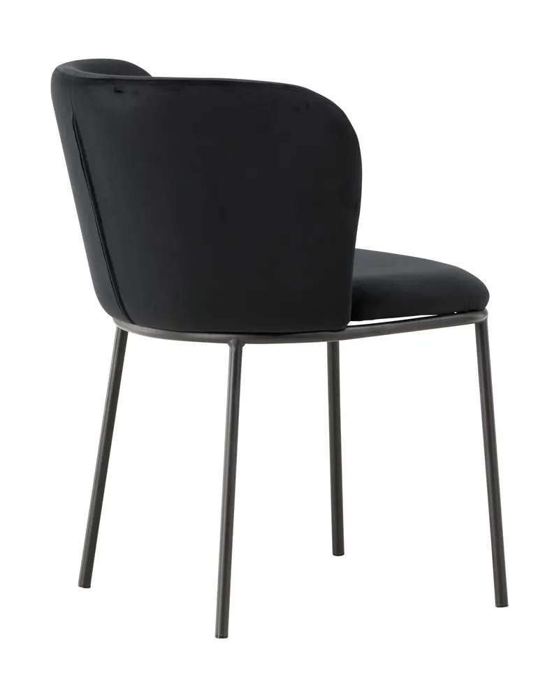 Edina Esszimmerstühle im 2er-Set in Schwarz, Polyester-Samt, Ansicht 12