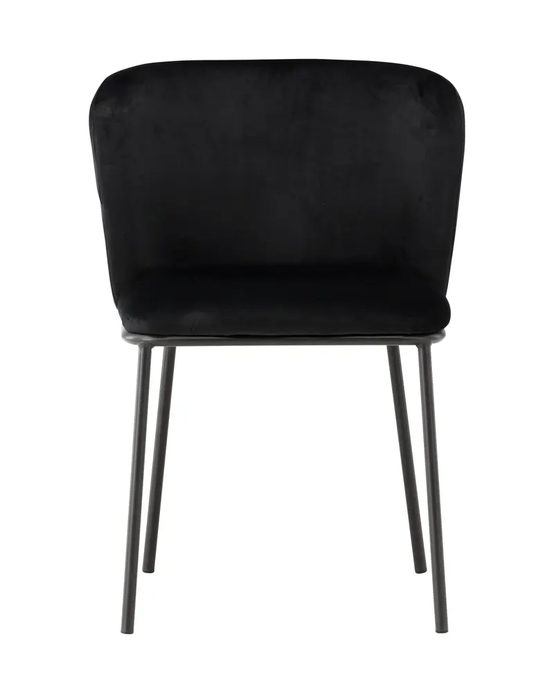Edina Esszimmerstühle im 2er-Set in Schwarz, Polyester-Samt, Ansicht 2