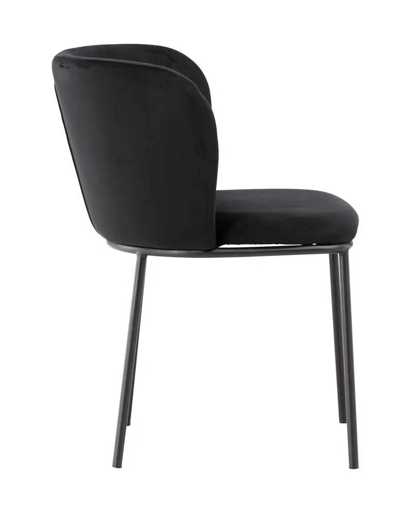 Edina Esszimmerstühle im 2er-Set in Schwarz, Polyester-Samt, Ansicht 3
