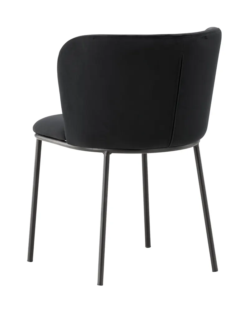 Edina Esszimmerstühle im 2er-Set in Schwarz, Polyester-Samt, Ansicht 6
