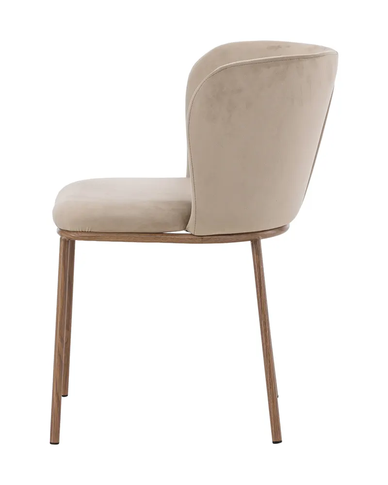 Edina Esszimmerstühle im 2er-Set in Beige, Gestell Natur, Polyester-Samt, Ansicht 9