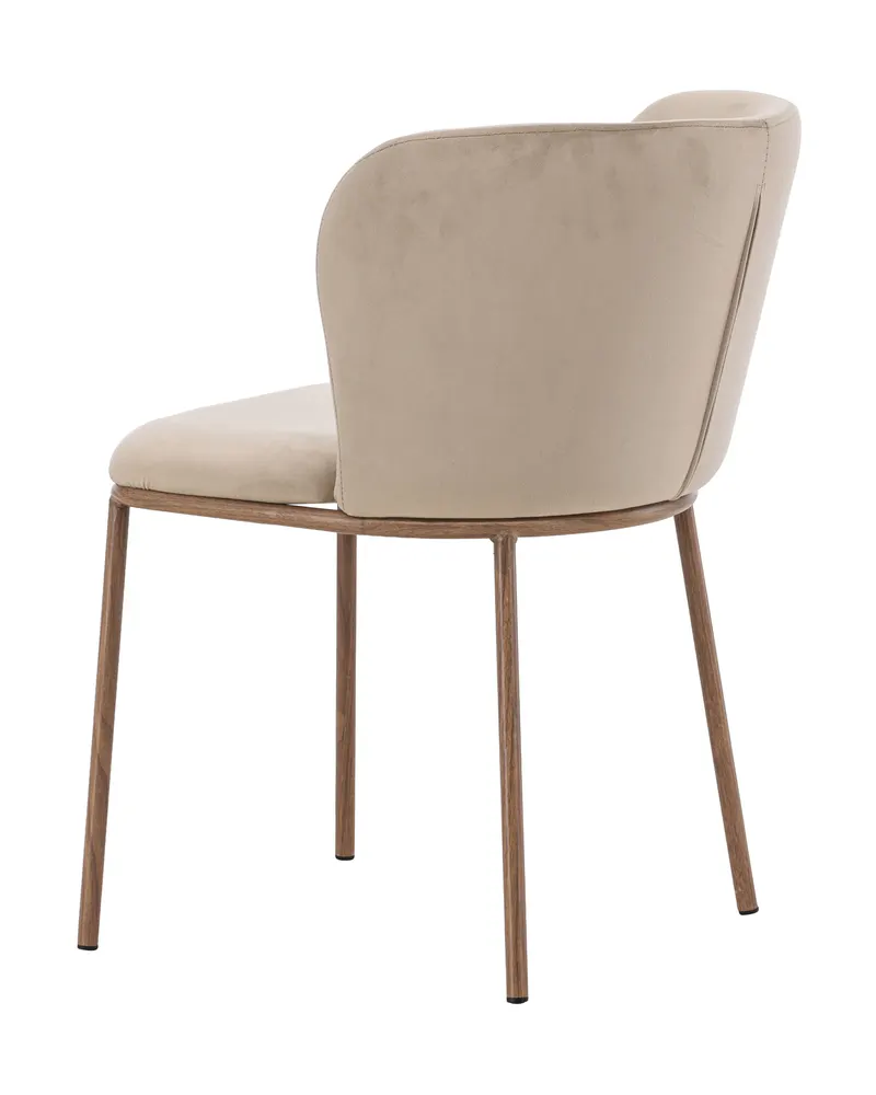 Edina Esszimmerstühle im 2er-Set in Beige, Gestell Natur, Polyester-Samt, Ansicht 10