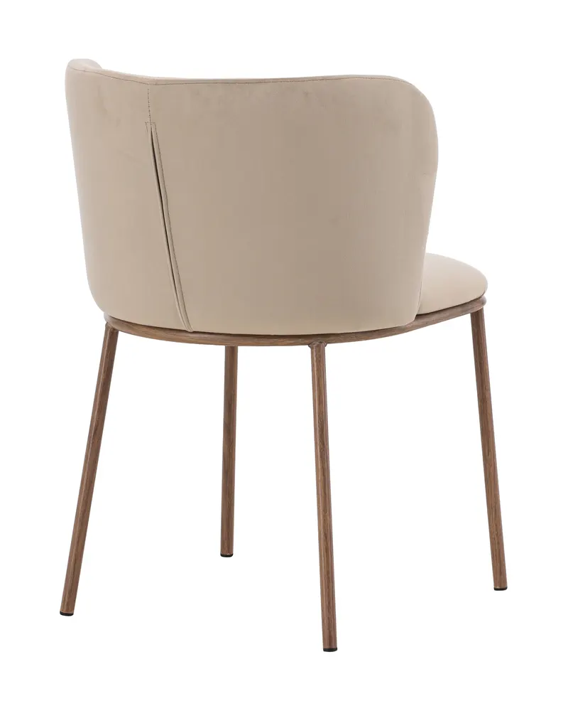 Edina Esszimmerstühle im 2er-Set in Beige, Gestell Natur, Polyester-Samt, Ansicht 11