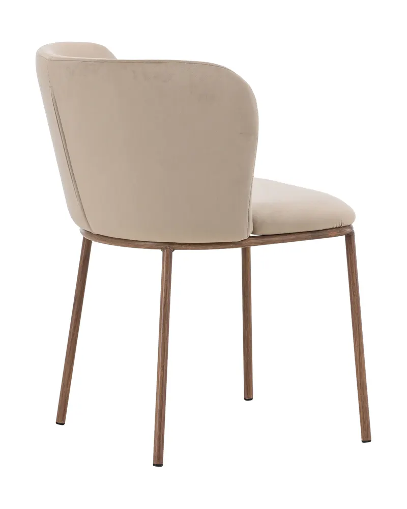 Edina Esszimmerstühle im 2er-Set in Beige, Gestell Natur, Polyester-Samt, Ansicht 12