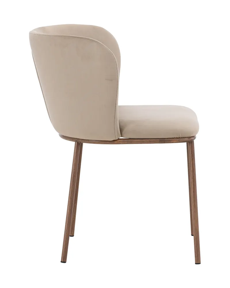 Edina Esszimmerstühle im 2er-Set in Beige, Gestell Natur, Polyester-Samt, Ansicht 5