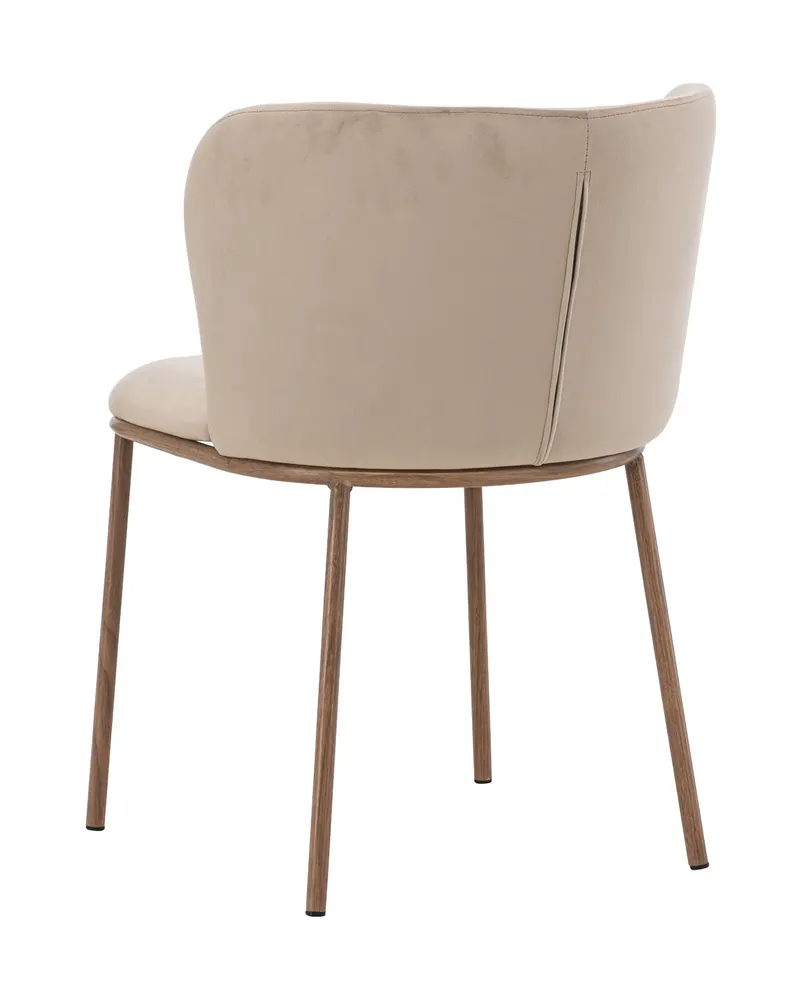Edina Esszimmerstühle im 2er-Set in Beige, Gestell Natur, Polyester-Samt, Ansicht 6