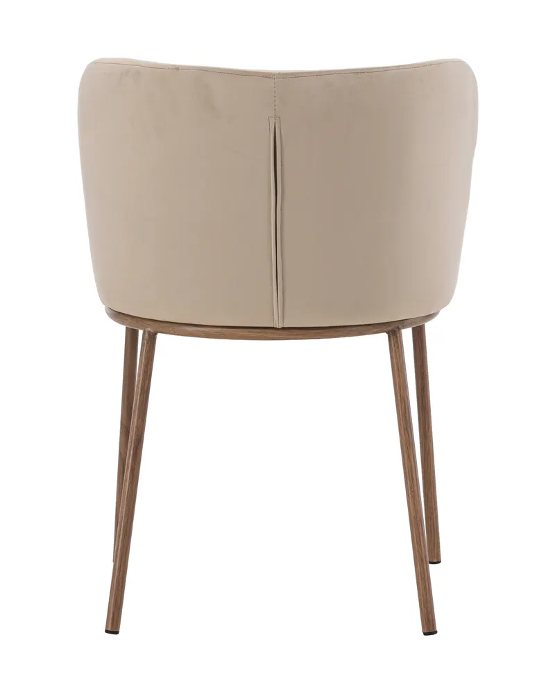Edina Esszimmerstühle im 2er-Set in Beige, Gestell Natur, Polyester-Samt, Ansicht 7