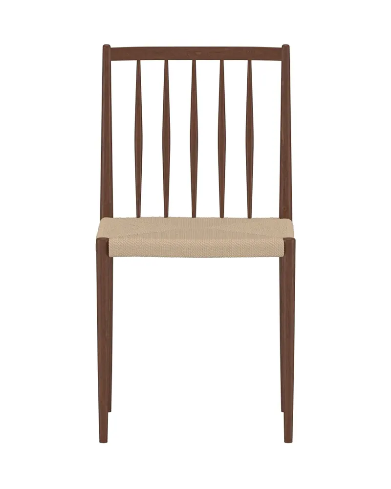Enes Esszimmerstühle im 2er-Set mit Sprossenlehne und Seilsitz, Beige, Mokka