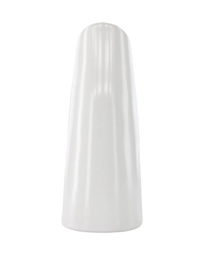 Ernst Vase mit schräg angeschnittenem Rand aus Steinzeug in Weiß, Ansicht 3