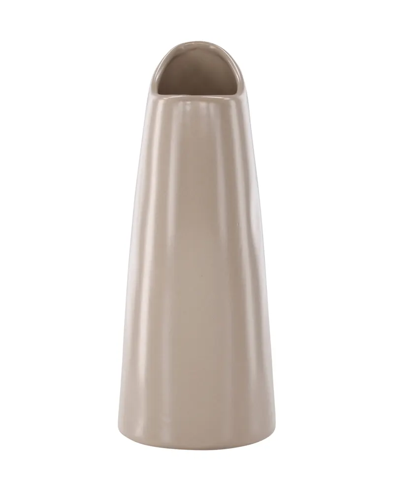 Ernst Vase mit schräg angeschnittenem Rand aus Steinzeug in Beige, Ansicht 7