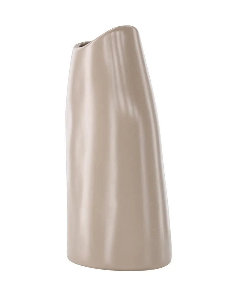 Ernst Vase mit schräg angeschnittenem Rand aus Steinzeug in Beige, Ansicht 12