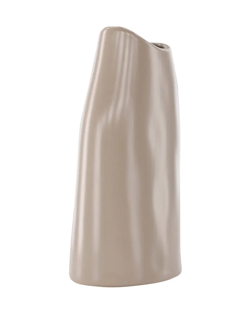 Ernst Vase mit schräg angeschnittenem Rand aus Steinzeug in Beige, Ansicht 3