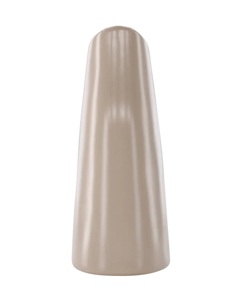 Ernst Vase mit schräg angeschnittenem Rand aus Steinzeug in Beige, Ansicht 4