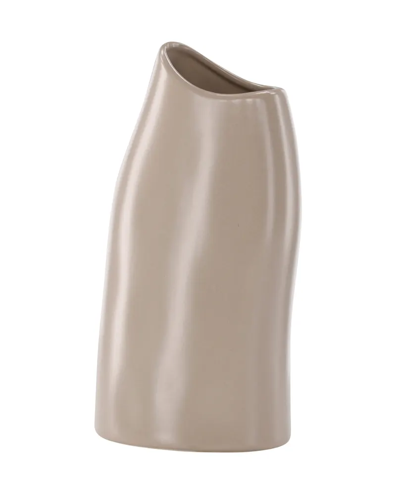 Ernst Vase mit schräg angeschnittenem Rand aus Steinzeug in Beige, Ansicht 5
