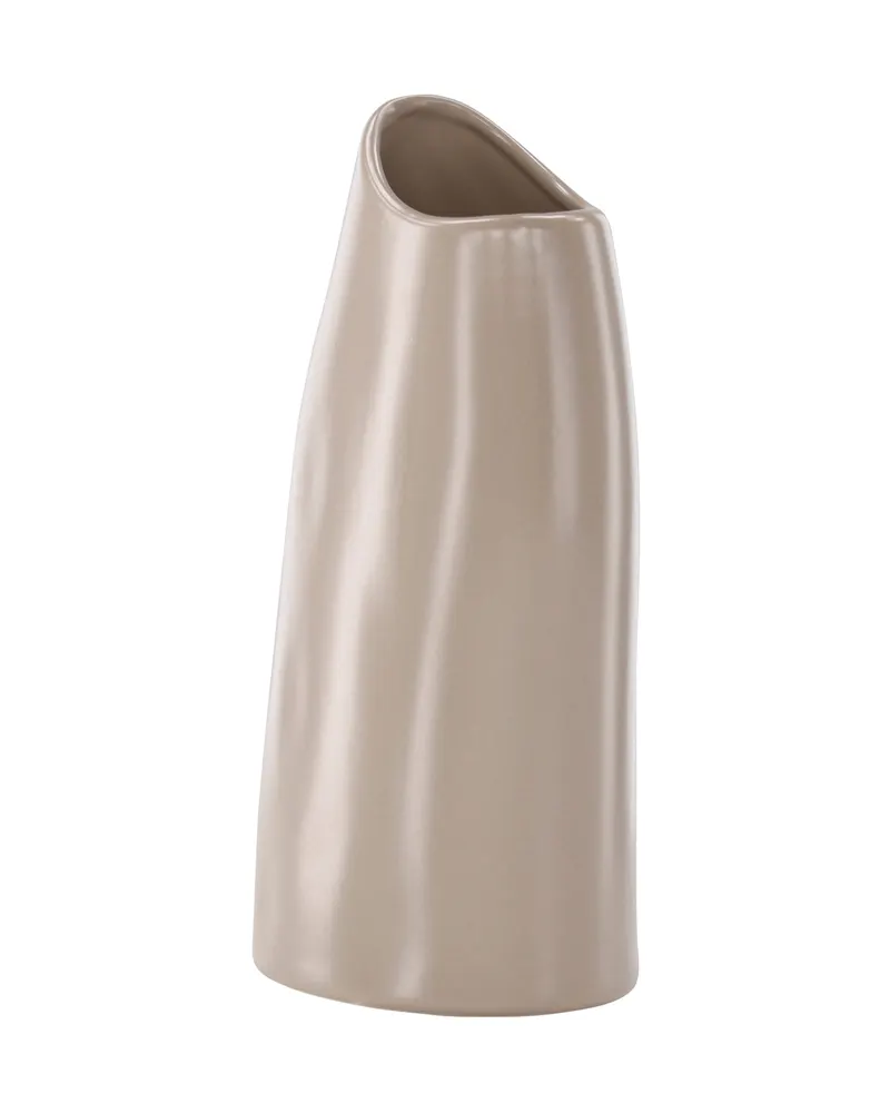 Ernst Vase mit schräg angeschnittenem Rand aus Steinzeug in Beige, Ansicht 6