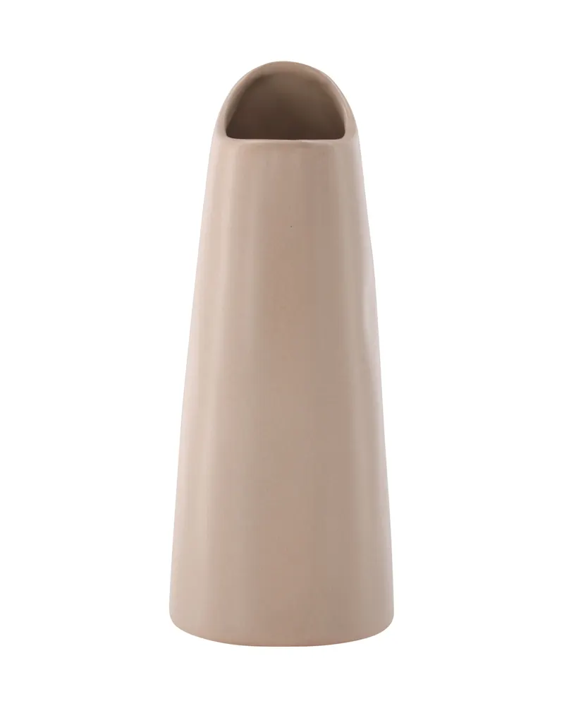 Ernst Vase mit schräg angeschnittenem Rand aus Steinzeug in Hellrosa, Ansicht 7