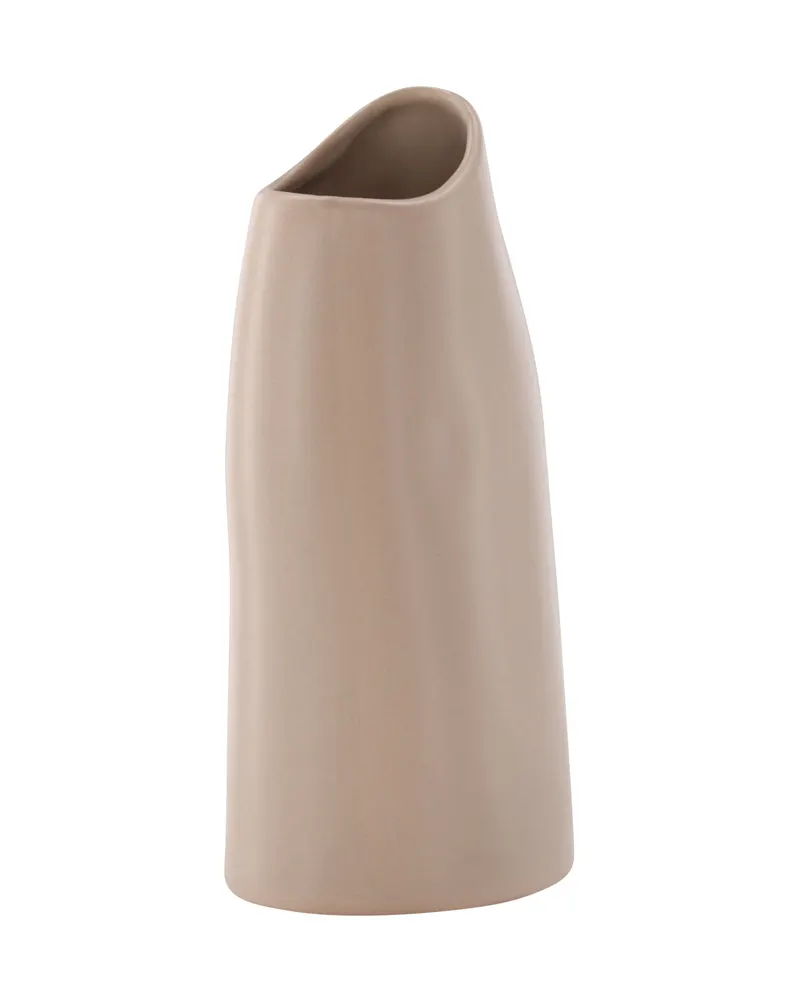 Ernst Vase mit schräg angeschnittenem Rand aus Steinzeug in Hellrosa, Ansicht 8