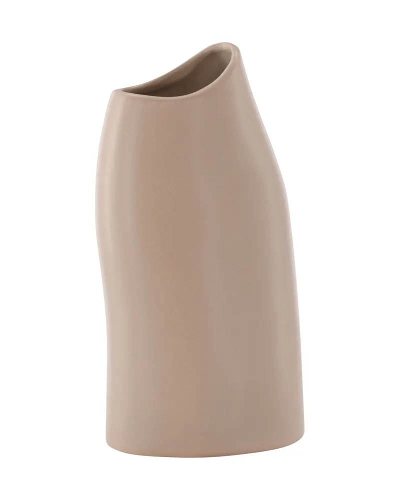 Ernst Vase mit schräg angeschnittenem Rand aus Steinzeug in Hellrosa, Ansicht 9