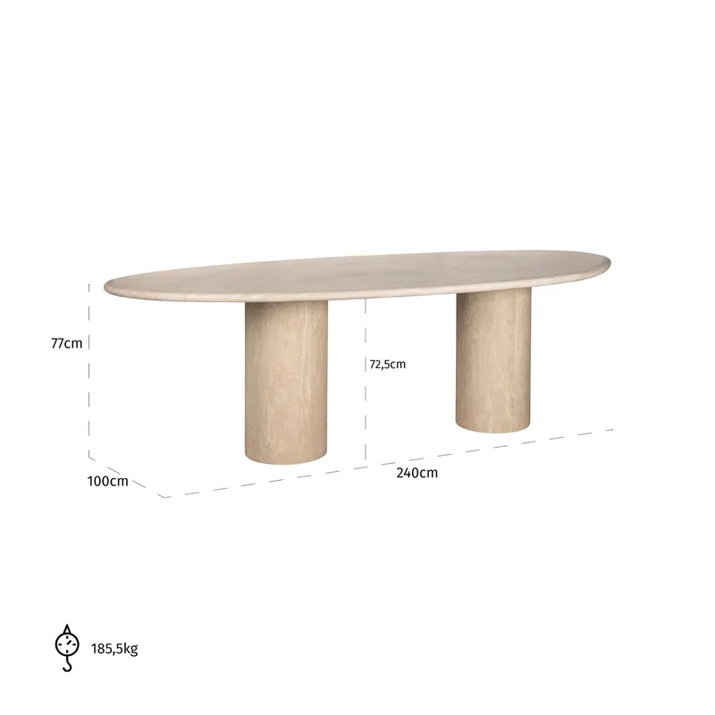 Esstisch Alexander Jones, Beige von Richmond Interiors, Maßzeichnung 6