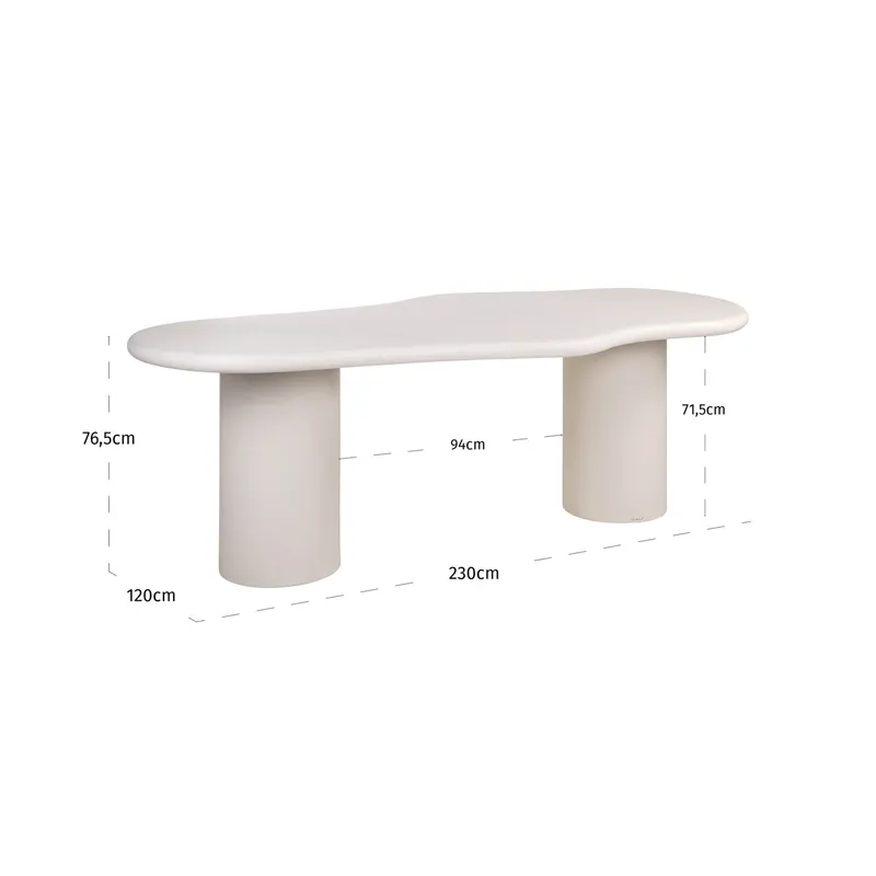 Esstisch Bloomstone, Weiß, 230 cm von Richmond Interiors, Maßzeichnung 5