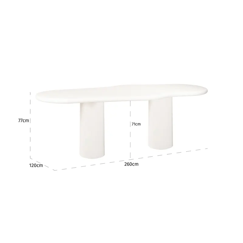 Esstisch Bloomstone, Weiß, 260 cm von Richmond Interiors, Maßzeichnung 4