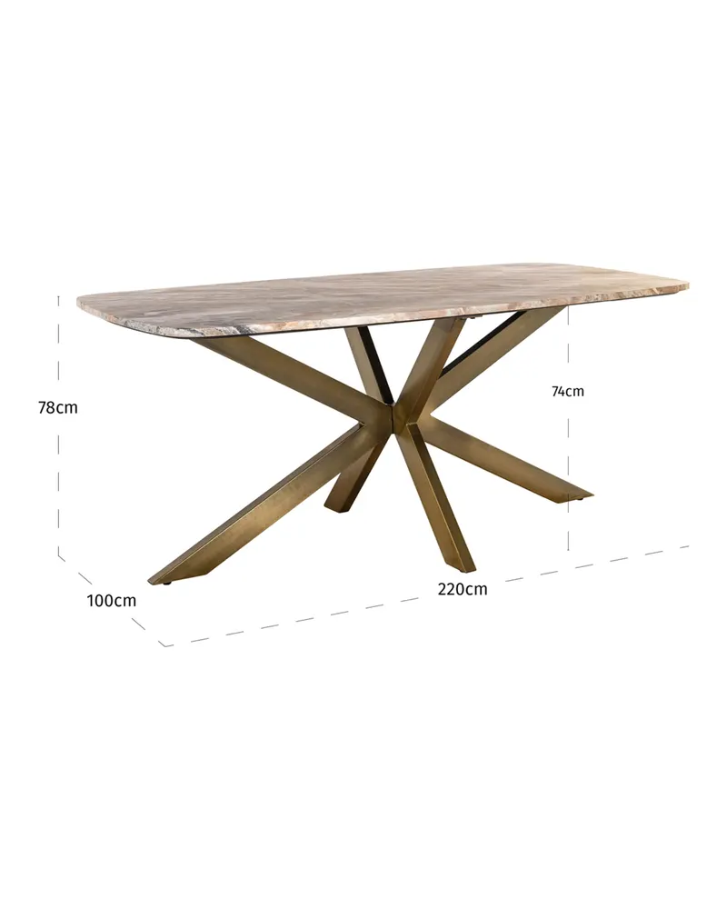 Esstisch Bottega, Blush beige, 220 cm von Richmond Interiors, Produktansicht 6