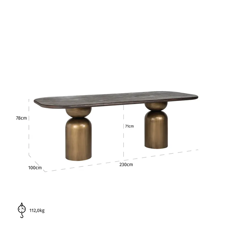 Esstisch Cavo, Braun von Richmond Interiors, Maßzeichnung 13