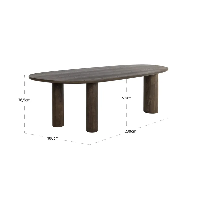 Esstisch Ellington, Braun von Richmond Interiors, Maßzeichnung 10