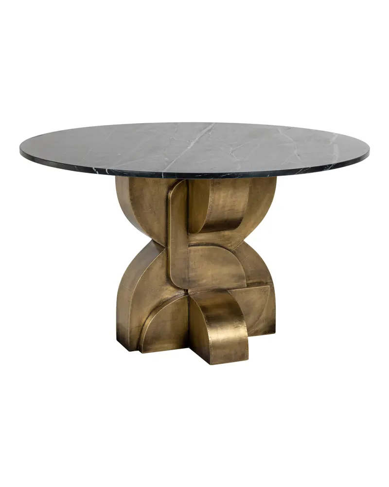 Esstisch Maddox Schwarz/Goldfarben, 130Ø cm von Richmond Interiors, Produktansicht 2