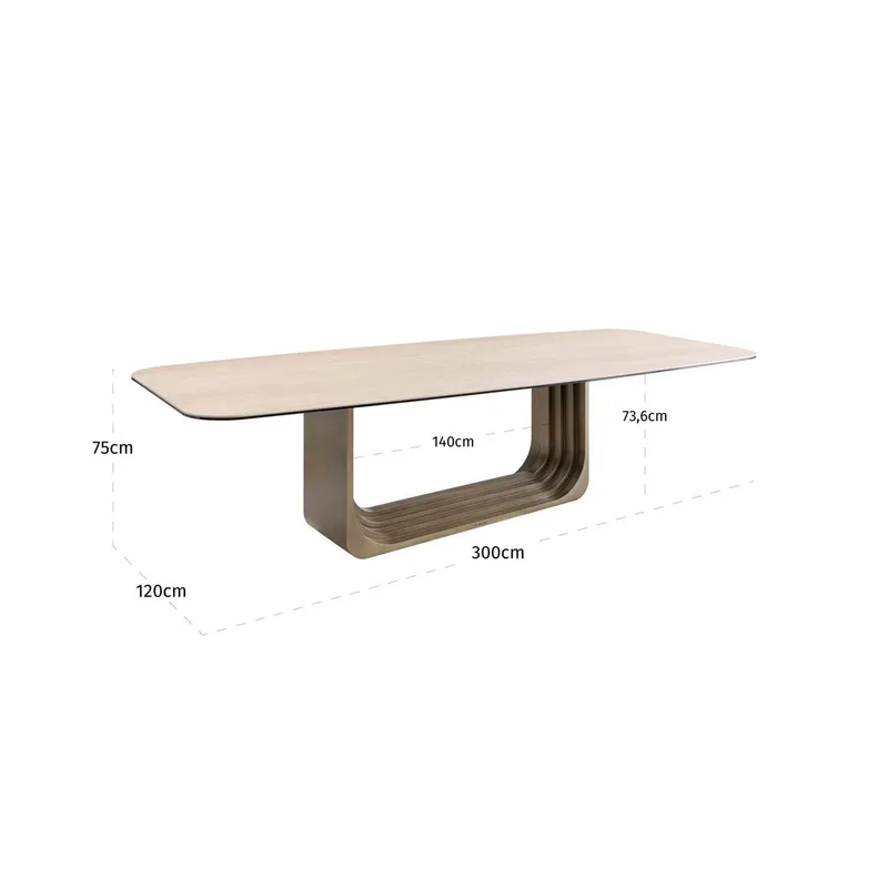 Esstisch Maxfield 300 cm, Beige von Richmond Interiors, Maßzeichnung 10