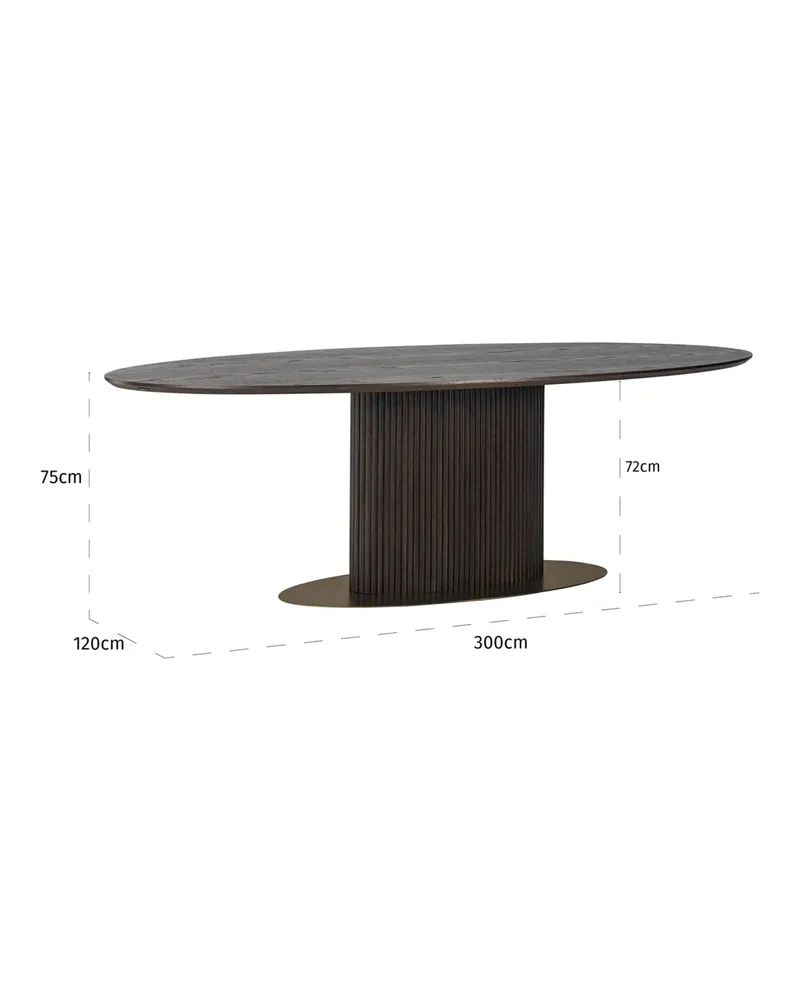 Esstisch Luxor, Braun, 300 x 120 cm von Richmond Interiors, Produktansicht 5
