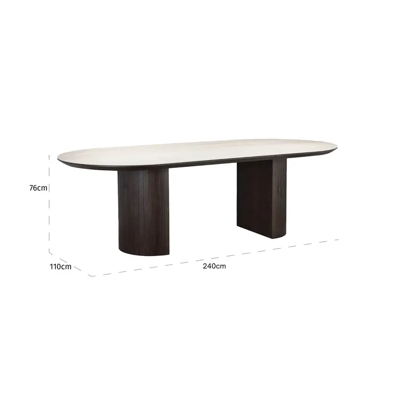 Esstisch Ritz, Braun von Richmond Interiors, Maßzeichnung 2
