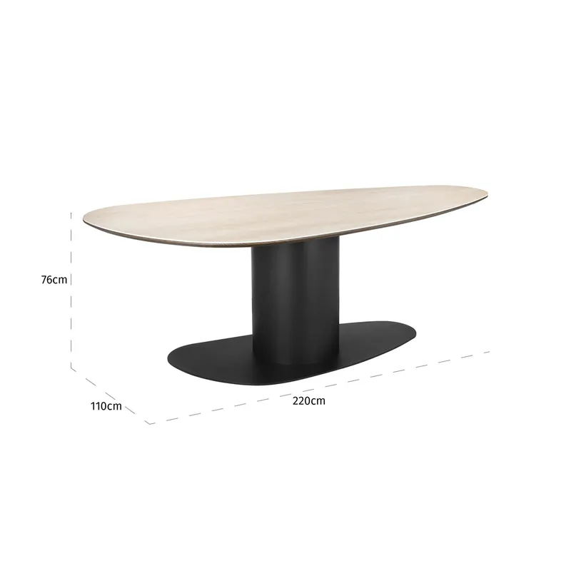 Esstisch Ritz, Schwarz von Richmond Interiors, Maßzeichnung 18