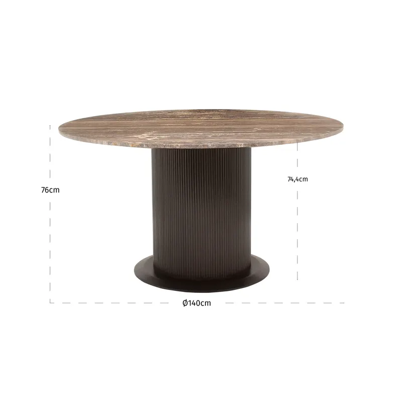 Esstisch Russo, rund, Ash brown von Richmond Interiors, Maßzeichnung 4