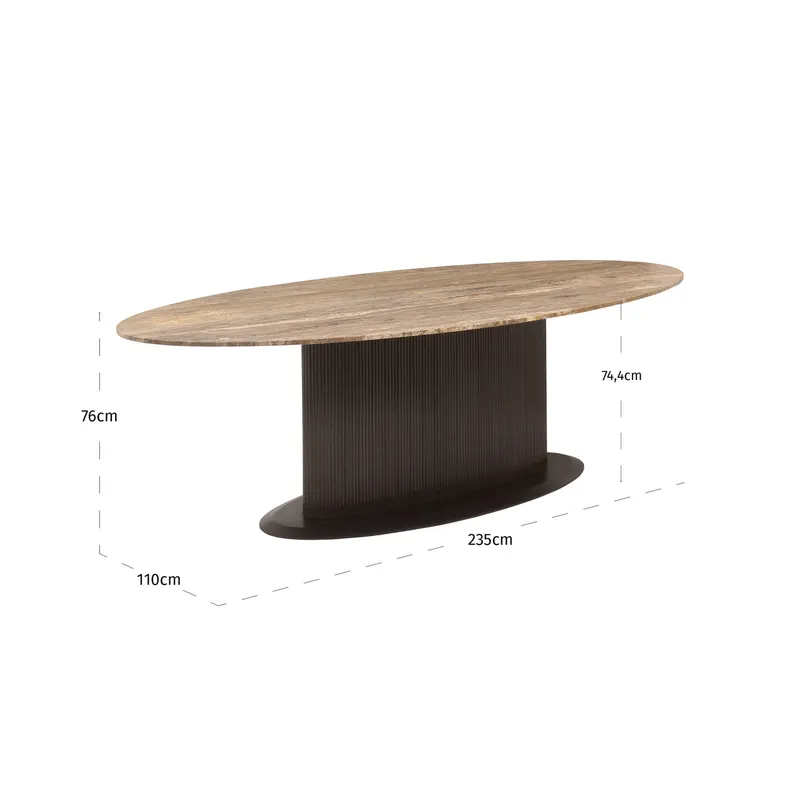 Esstisch Russo, oval, Ash brown von Richmond Interiors, Maßzeichnung 7