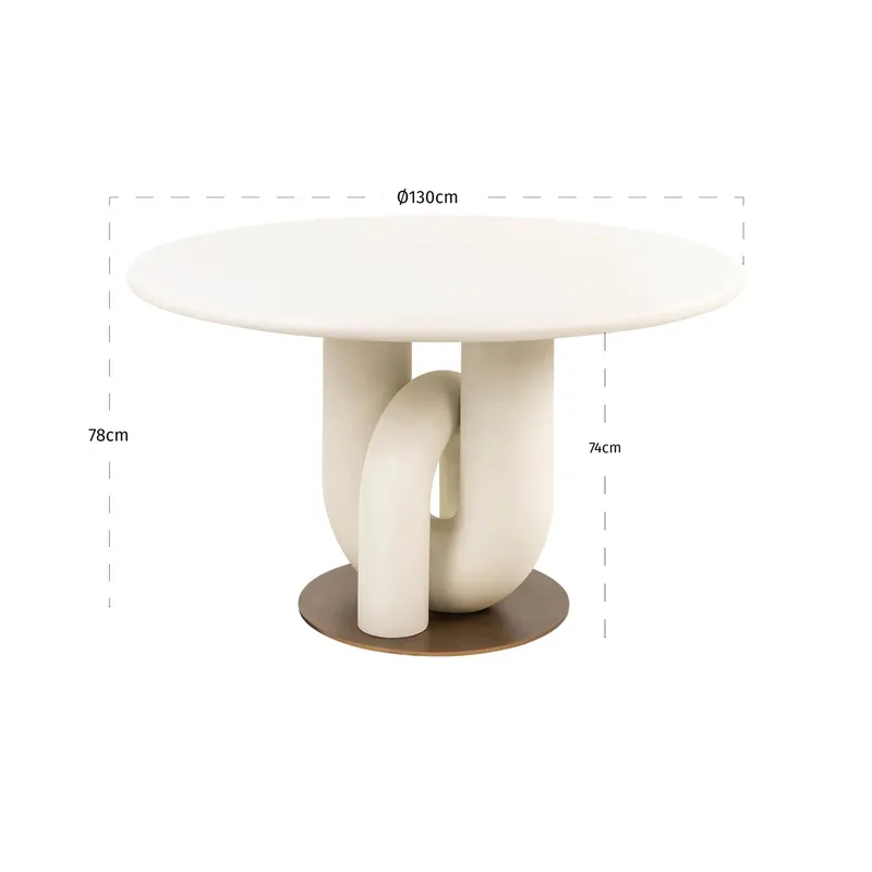 Esstisch Winslow, Weiß, 135Ø cm von Richmond Interiors, Maßzeichnung 11