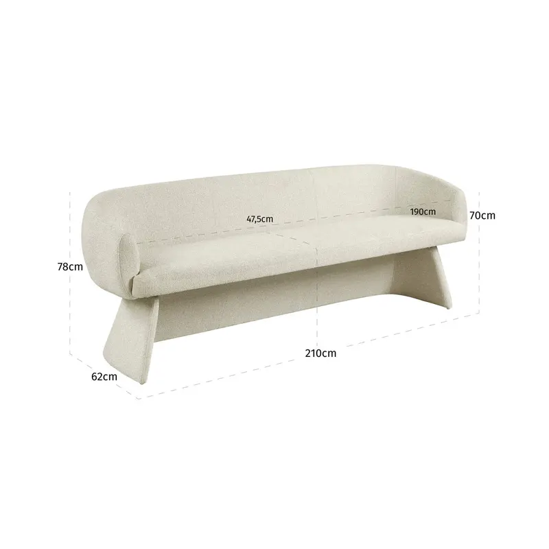 Quiriro Esszimmerbank Biscotti von Richmond Interiors, Maßzeichnung 7